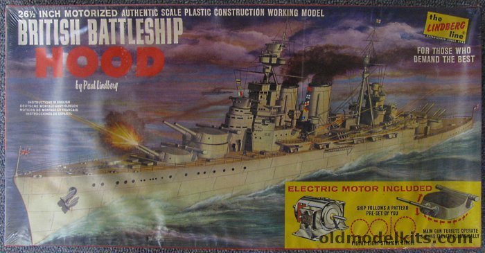 Lindberg 1/400 British Battleship Hood - Motorized, 763M plastic model kit